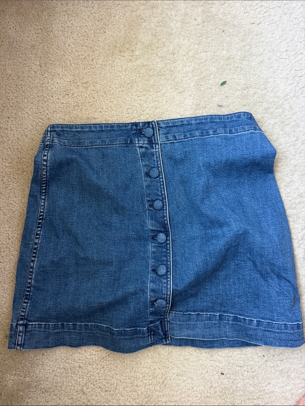 Madewell Blue Denim Button-Front Mini Skirt